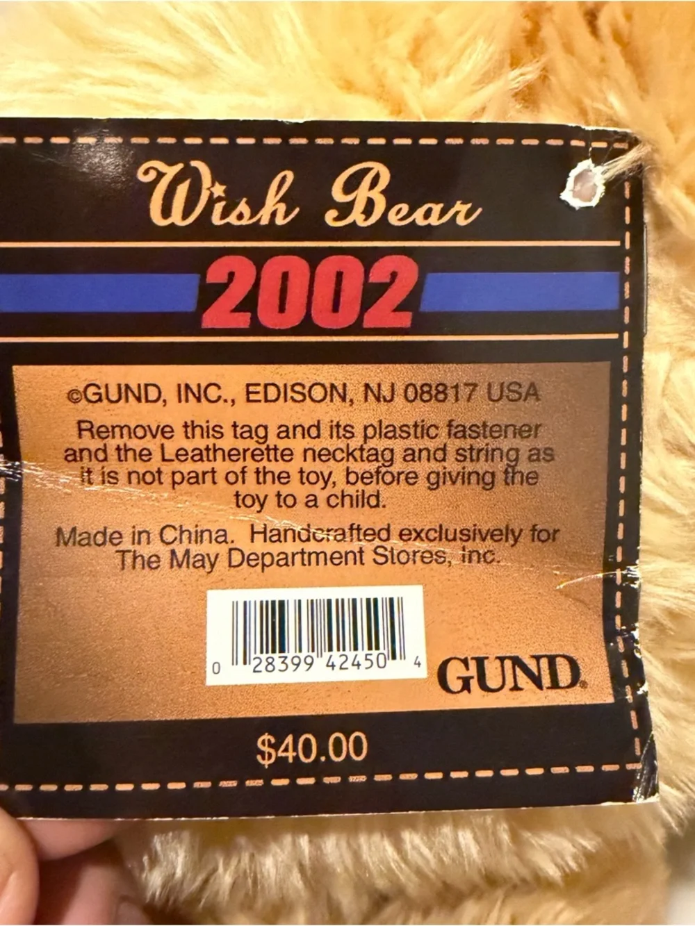 2002 Gund WISH BEAR Plush 100Th Anniversary of The Teddy Bear LARGE 26" - Picture 7 of 14
